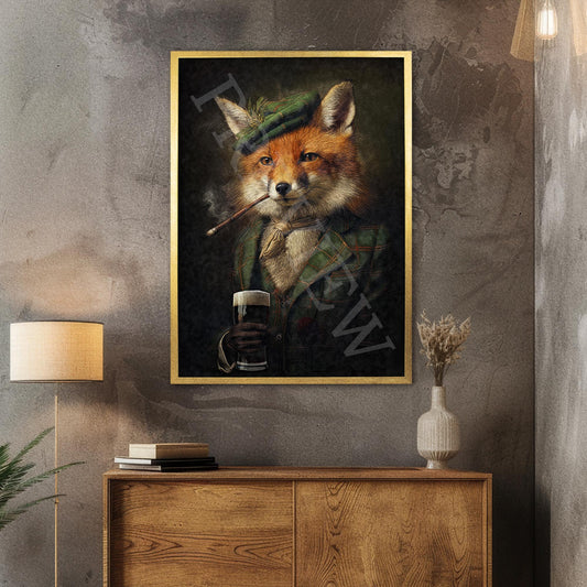 Irish_Fox_Gentleman_Gold_Frame_-_Vintage_Panda_Designs